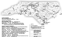 Revolutionary War campaigns and battles. Map by Mark Anderson Moore, courtesy North Carolina Office of Archives and History, Raleigh. (Click to view map.)