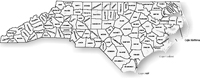 North Carolina's 100 counties. Map by Mark Anderson Moore, courtesy North Carolina Office of Archives and History, Raleigh. (Click to view map.)