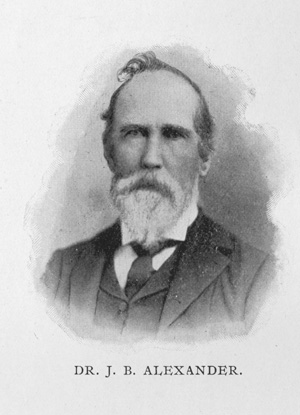 Dr. John Brevard Alexander. Photo courtesy of the Robinson-Spangler Carolina Room, available from the Charlotte Mecklenburg Story. 