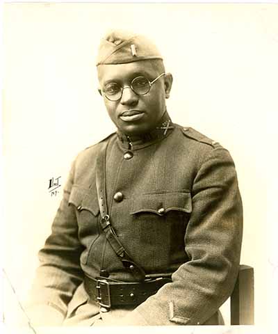 Portrait of James Timothy Brymn, WWI veteran, musician and composer. Image from the University of Massachusetts, Amherst Libraries.