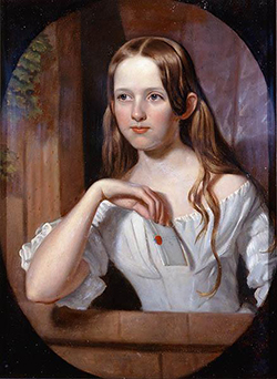 Portrait of Anne Eliza Gales Taylor Busbee, mother of Fabius Haywood Busbee, by Vogel or Vogle, circa 1835-1840. Image from the North Carolina Museum of History.