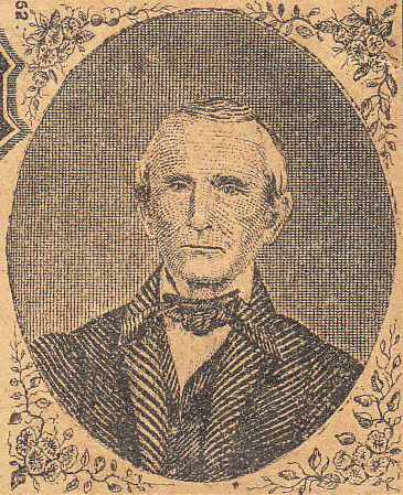 A engraving of Daniel William Courts that appeared on the State of North Carolina Five Dollar Bill issued in 1863. Image from the North Carolina Historic Sites.