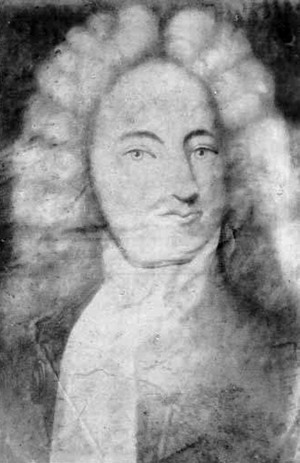 Photograph of a portrait of Robert Daniel by Henrietta Johnston (1674-1729). Image from the North Carolina Museum of History. 