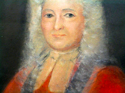 Portrait of Christopher Gale by Henrietta Johnston, 1718,-1719. Image from the North Carolina Museum of History.