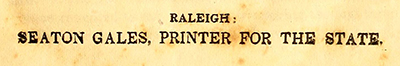 Seaton Gales was briefly the official state printer for North Carolina. Image from Archive.org.
