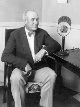 Oliver Maxwell Gardner giving a radio address on WBT radio, 1929-1933. Image from the North Carolina Museum of History.