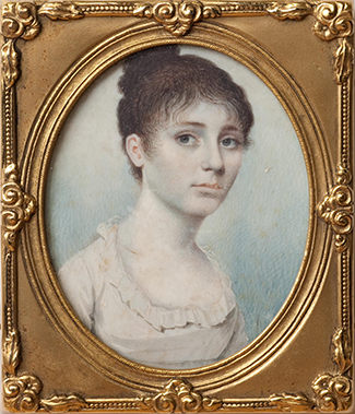 Miniature portrait of Hannah McClure Gaston, circa 1805-1813. Image from Tryon Palace.