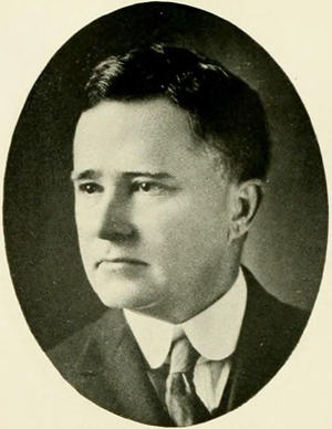 A photograph of Edwin Almiron Greenlaw published in the 1921 UNC yearbook. Image from the University of North Carolina at Chapel Hill.