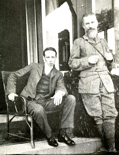 Professor Archibald Henderson (left) circa 1911 with playright George Bernard Shaw on whom he wrote three biographies. Image from Archive.org.