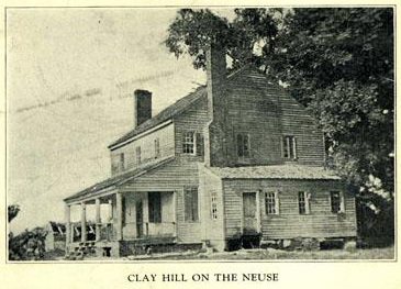 Clay-Hill-on-the-Neuse, the home of John Hinton (1748-1818). Photograph, Accession #: H.1933.14.3. 1923. North Carolina Museum of History.
