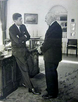 Photograph of Luther H. Hodges with President John F. Kennedy. Image from the North Carolina Museum of History.