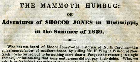 Article about Shocco Jones from 1840. Image from the North Carolina Collection, University of North Carolina at Chapel Hill.