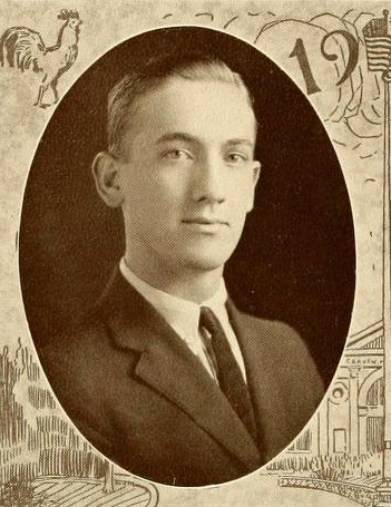 Senior portrait of Charles Edward Jordan, from the Trinity College yearbook <i>The Chanticleer,</i> 1923.  Image courtesy of the Duke University Archives, presented on DigitalNC. 