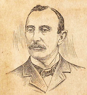 An engraving of Michael Hoke Justice published circa 1897. Image from the Braswell Memorial Library, Rocky Mount, N.C.