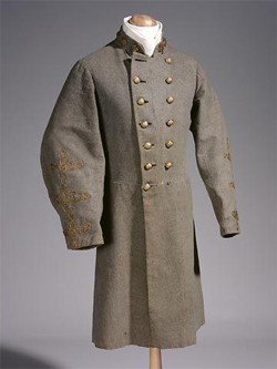 Confederate military uniform, non-regulation colonel, worn by Colonel John R. Lane.  Item H.1914.243.1 from the North Carolina Museum of History.  Used courtesy of the North Carolina Department of Cultural Resources. 