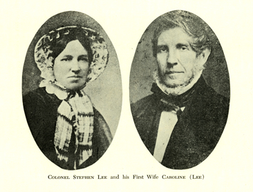 "Colonel Stephen Lee and His First Wife Caroline (Lee)." Photographic portraits from Thomas Carpenter Read's <i>The Descendants of Thomas Lee of Charleston, South Carolina, 1710-1769,</i> published 1964 by R. L. Bryan Company, Columbia, SC.  From the collections of the Government & Heritage Library, State Library of North Carolina.  (The images are undated and unattributed in Read's genealogy.)