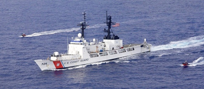 The USCGC Midgett (WHEC-726) in October 2007, near Japan. Image from the U.S. Coast Guard.