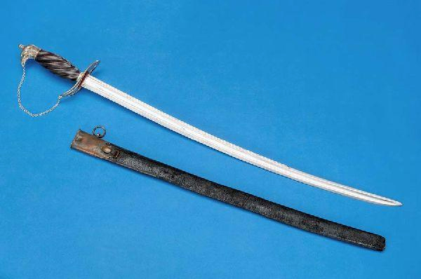 Sword  associated with James Moore and used during the American Revolution. Item #H.1914.171.1, from the collections of the North Carolina Museum of History.