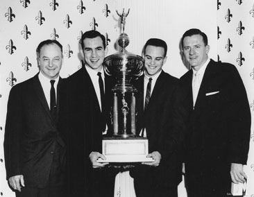 "Cotton Bowl Trophy, 1961," photograph with coach William David Murray shown on the far left.  From the Duke University Archives Flickr Photostream.  Used by Creative Commons license CC BY-NC-SA 2.0. 