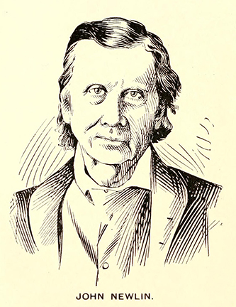 An engraving of John Newlin (1776-1867). Image from the Internet Archive.