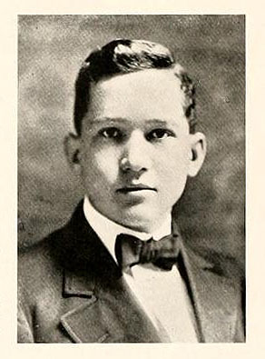 Senior portrait of Eugene Irving Olive, from the Wake Forest College yearbook <i>The Howler</i>, Volume Eight, p. 36. Published by the Euzelian and Philomathesian Literary Societies of Wake Forest College, Wake Forest, N.C., 1910.  Printed by the Everett Waddey Co., Richmond, V.A. 