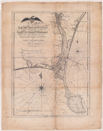 Barker, Price, and Strother's map of the Cape Fear and vicinity, 1798.  From the collections of the State Archives of North Carolina. Presented in North Carolina Maps at the University of North Carolina at Chapel Hill.