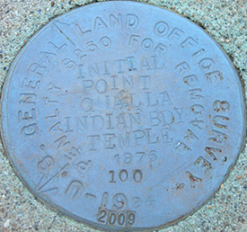 A 2012 photograph of the survey marker for the Qualla Boundary. Image from Flickr user Jimmy Emerson.