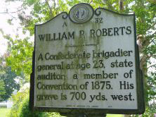 William Paul Roberts marker on NC 37 in Gatesville, Gates County. Presented on North Carolina Highway Historical Marker Program.