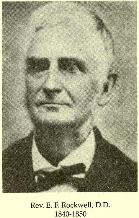 Image of Elijah Frink Rockwell, from Old Fourth Creek: the story of the First Presbyterian Church, Statesville, 1764-1989, [p. 114], published in 1995. Presented on Internet Archive.