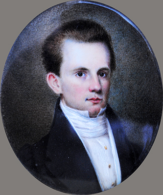 A miniature portrait of Charles Biddle Shepard. Image courtesy of Tryon Palace.