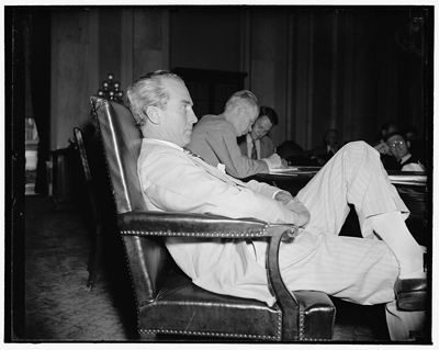 Photograph of Senator William Smathers, Democrat of New Jersey, June 15, 1939, by Harris & Ewing.  From the Harris & Ewing Collection, Library of Congress Prints and Photographs Online Catalog. 
