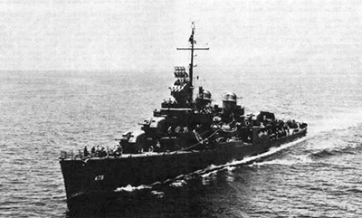 Photograph of the World War II-era ship, the USS Stanly, named in honor of Fabius M. Stanly. Image from the Naval Historical Center, U.S. Navy.