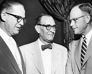 William B. Umstead with Otis Banks (left) and James H. Councill (right), circa 1952. Image from the North Carolina Museum of History.