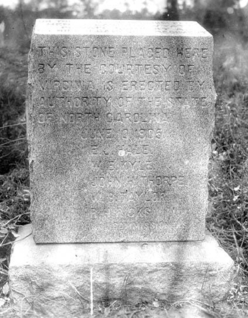 Memorial marker to Henry Lawson Wyatt. Image from the North Carolina Museum of History.