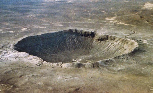 Barringer Crater in Arizona. Courtesy of NASA. 