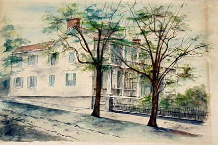 Painting of the Burgwin-Wright House. Image courtesy of the North Carolina Museum of History.