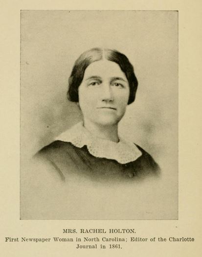 Portrait of Rachel Holton. From Daniel Augustus Tompkins' History of Mecklenburg County, published 1903, Charlotte, N.C.