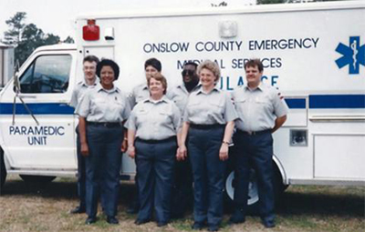 Janie Settles Johnson and Onslow County Emergency Medical Services staff