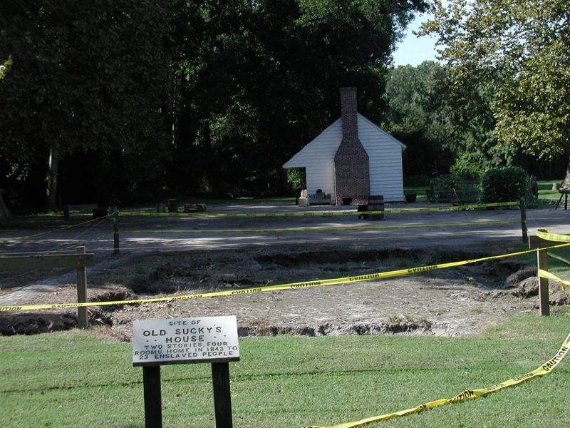 An archaeological dig site at Somerset Place - Old Sucky's House, home in 1843 to 23 enslaved people