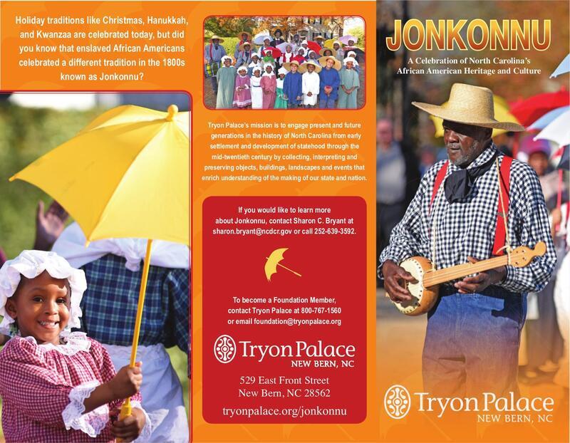 Brochure about Jonkonnu at Tryon Palace