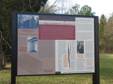 Sign explaining the Horton Grove section of Stagville Historic Site