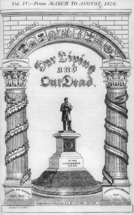 Title page of the last issue of Our Living and Our Dead, 1876. North Carolina Collection, University of North Carolina at Chapel Hill Library.
