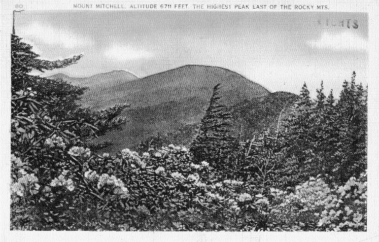 Mount Mitchell postcard from the 1930s or 1940s