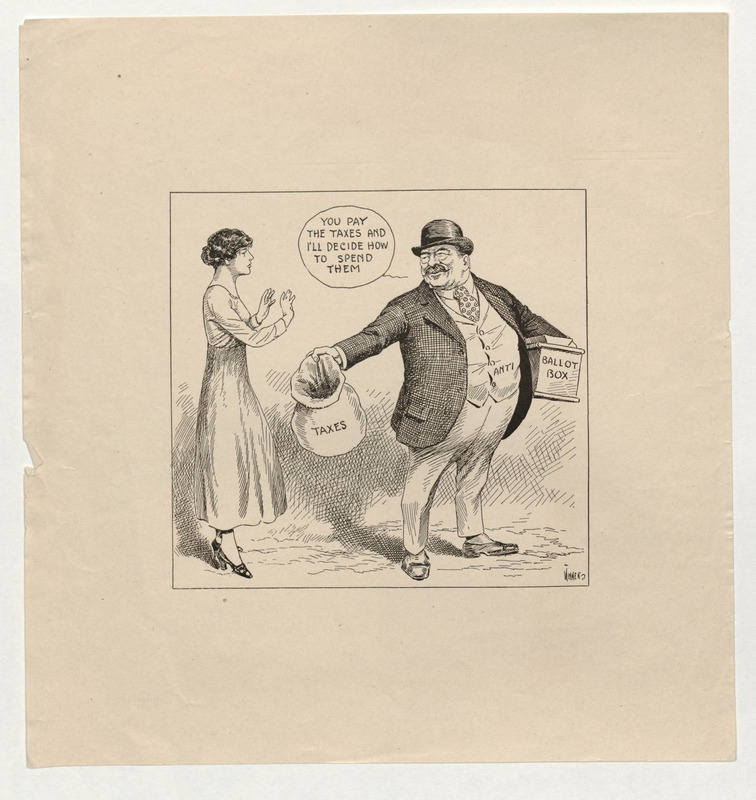 Political Cartoons promoting Women's right to vote.