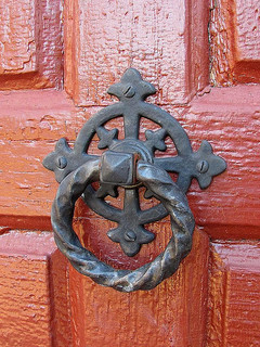 Door knocker at St. John's Church. Image courtesy of Flickr user David Hoffman.