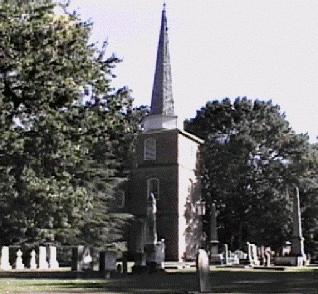 St Paul's Church. Parish formed in 1701 under Church of England, present structure built in 1736. Image couresty of NC Office of Archives and History.