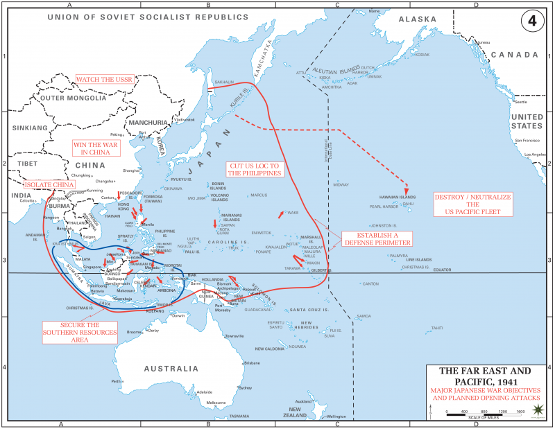 Japanese war objectives and planned opening attacks in World War II ...