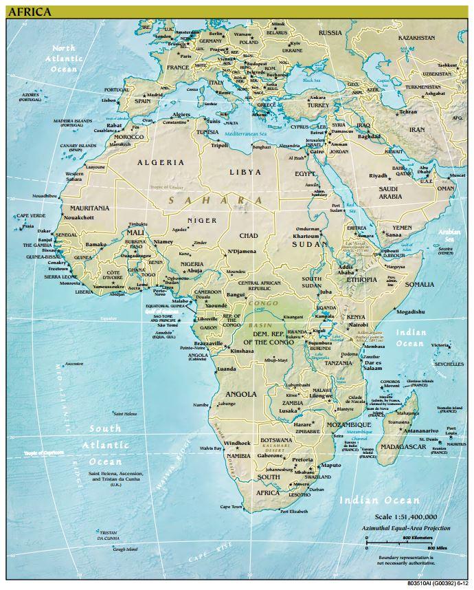 Map of Africa-2012 | NCpedia