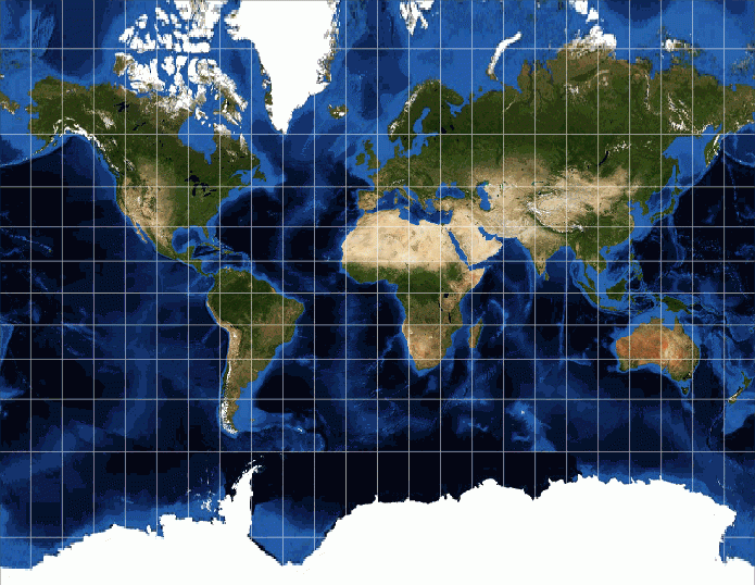 Cylindrical projection (Mercator) | NCpedia