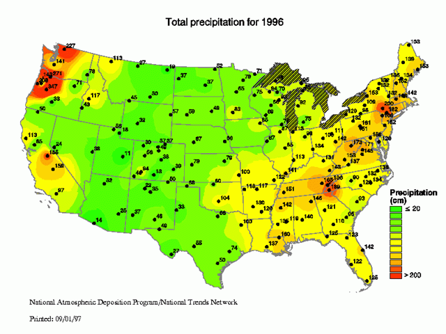 Mapping rainfall, 1996 | NCpedia